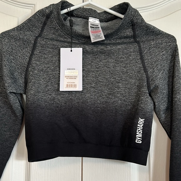 Gym Shark BNWT Adapt Ombre Seamless Long Sleeve Crop Top - Picture 3 of 5